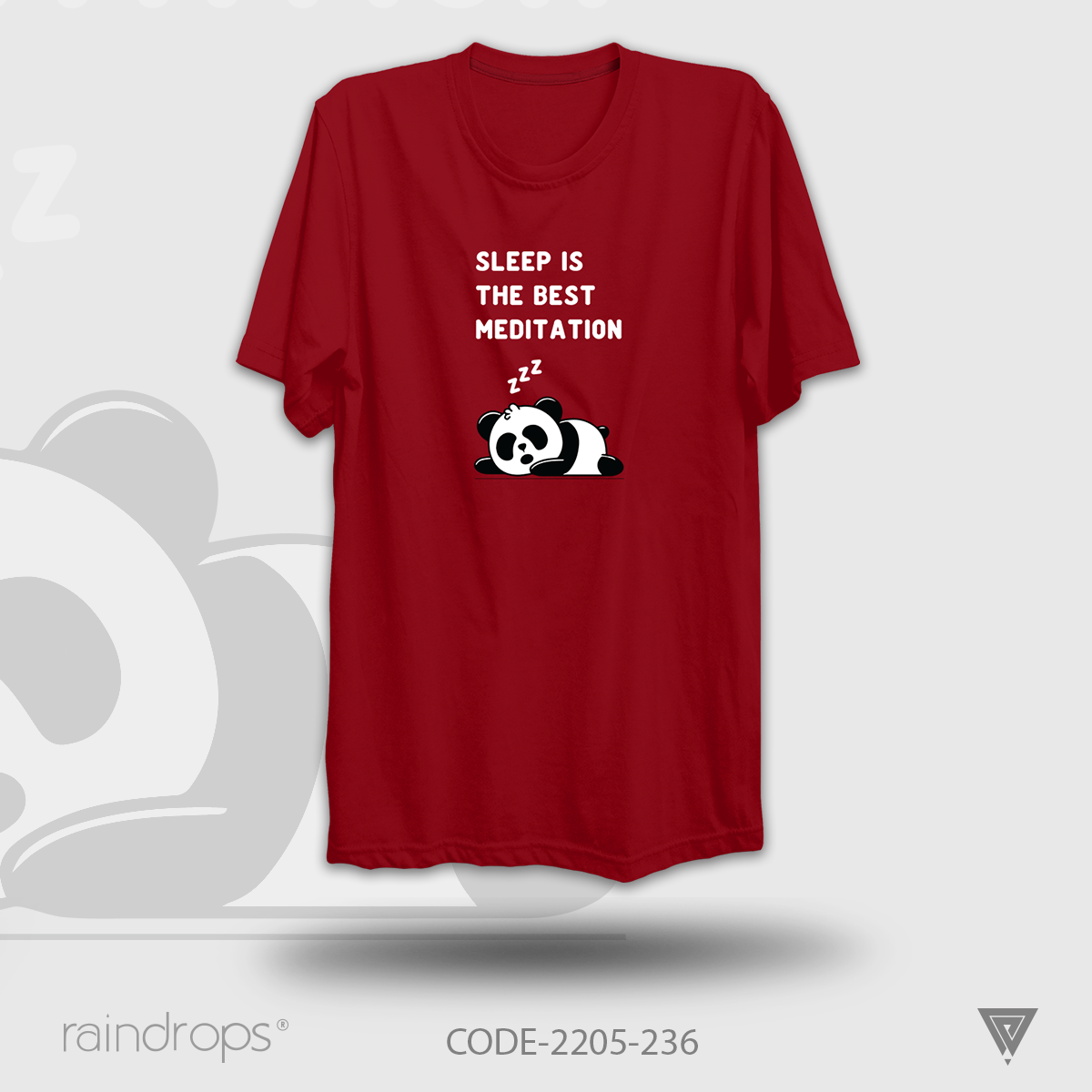Raindrops Premium T-shirt Sleep is The Best Meditation Designed Half Sleeve  T-shirt For Men