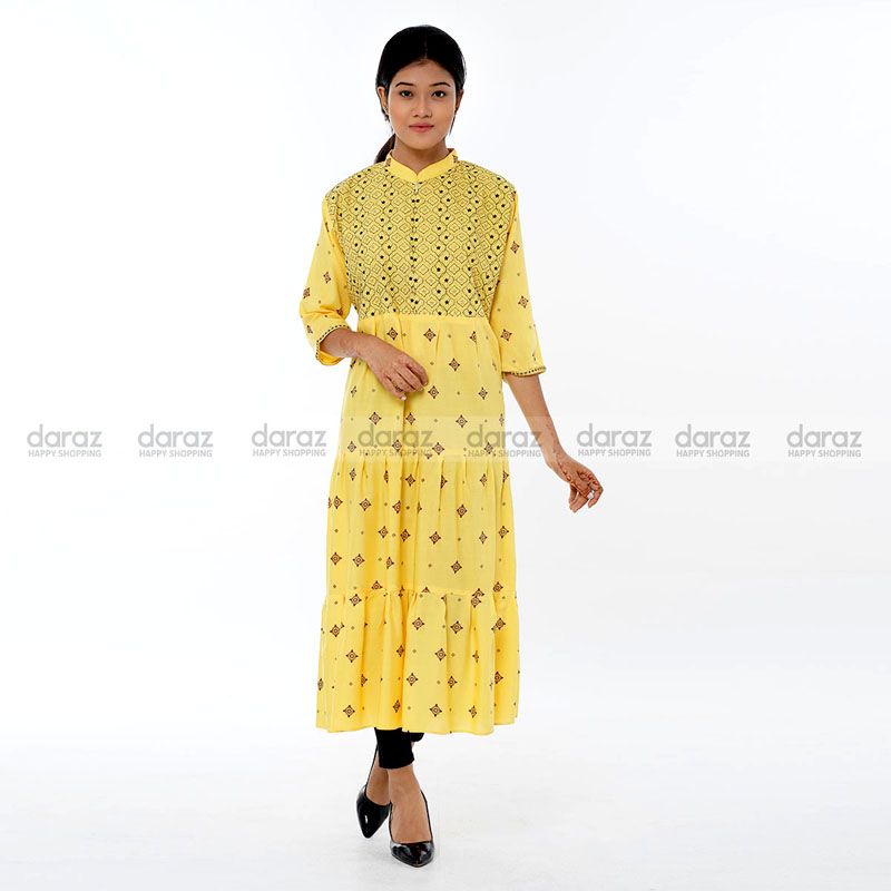 Nahar Special stitch China Lilen Readymade Long Kurtis for Woman