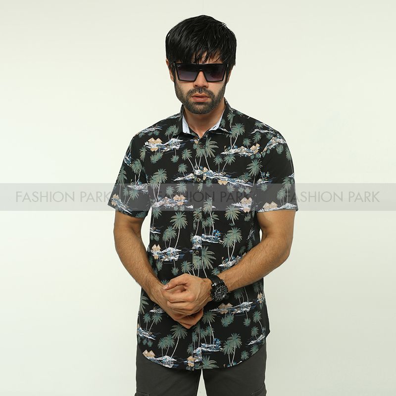 Multicolor Cotton Short Sleeve Casual Shirt For Men