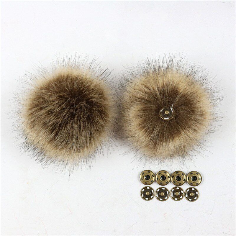 15cm DIY Raccoon Fur Pompom Fur Pom Poms for Women Kids Beanie Hats Caps Big Size Natural Ball For Caps Bags