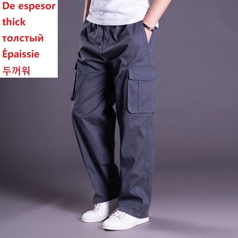 plus size 13XL 170kg summer Men cargo pants cotton safari styleckets pants out door straight pants loose armygreen