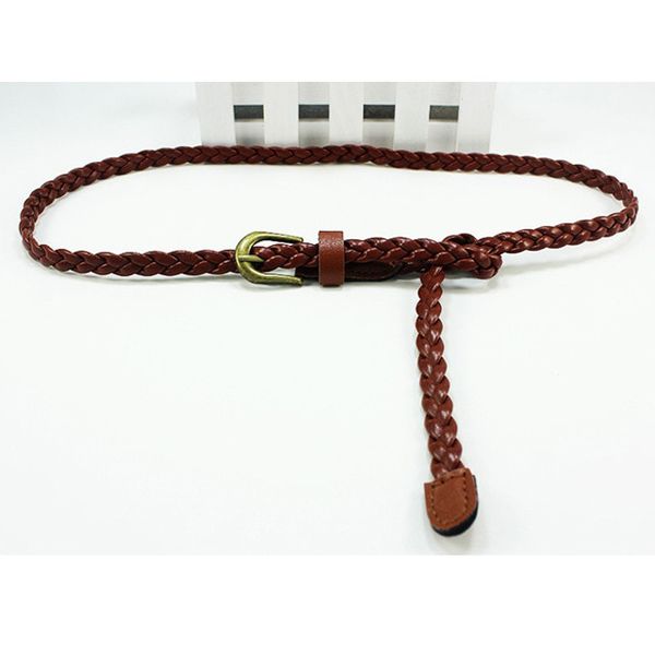 Brown Braided Belt For Women Summer Contracted Joker Dress Adornment Waist Decoration Belt 2021