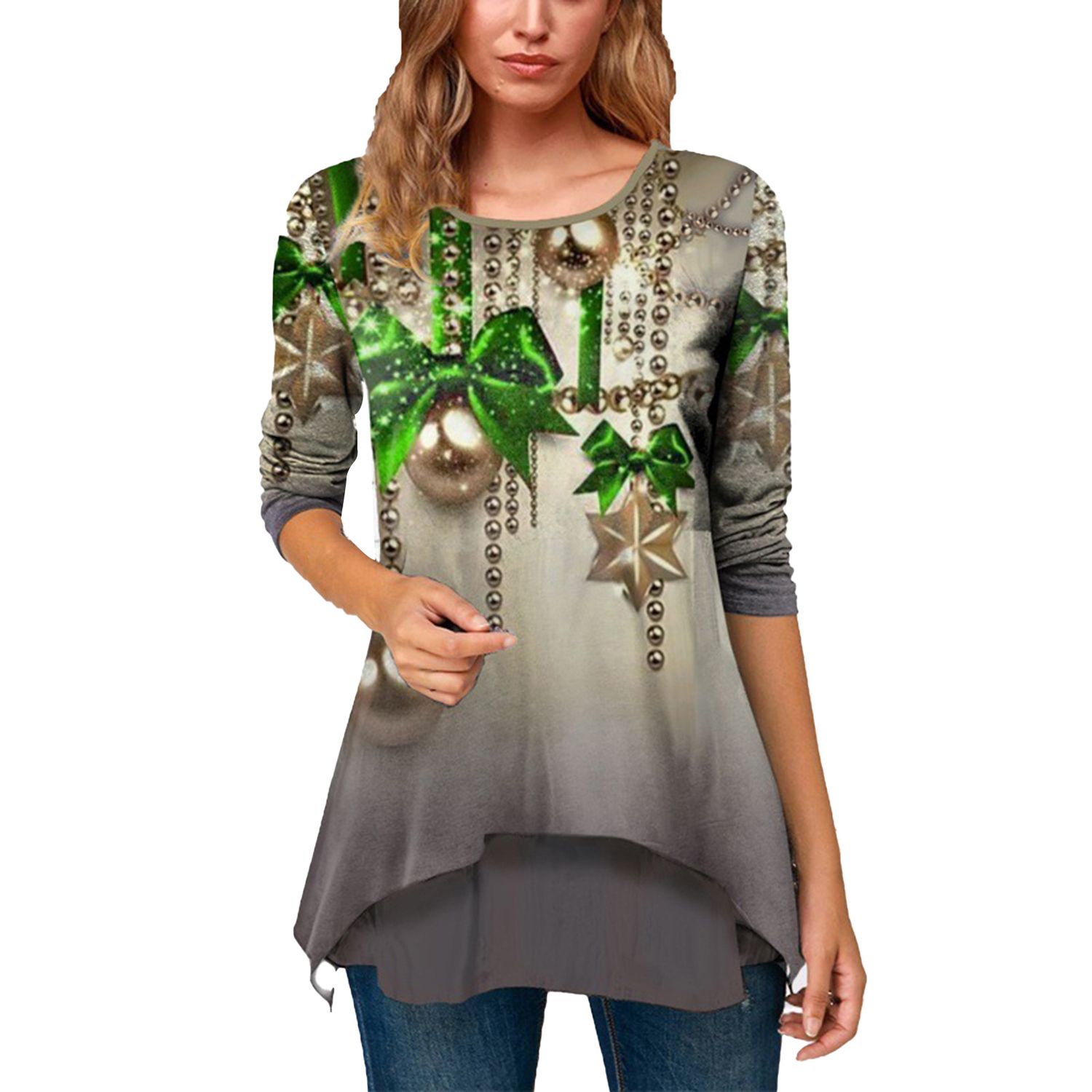 Festival Christmas Tops Washable Women Christmas T-Shirts