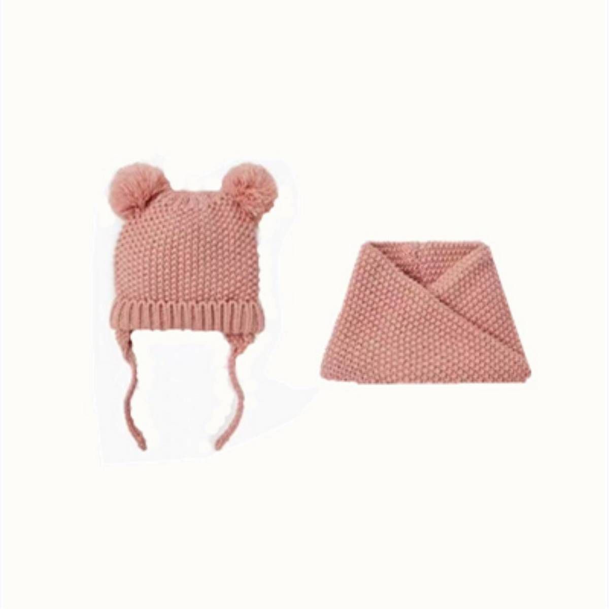 baby girl and baby boy  child children's spring autumn winter Solid knitted hat and knitted infinity scarf