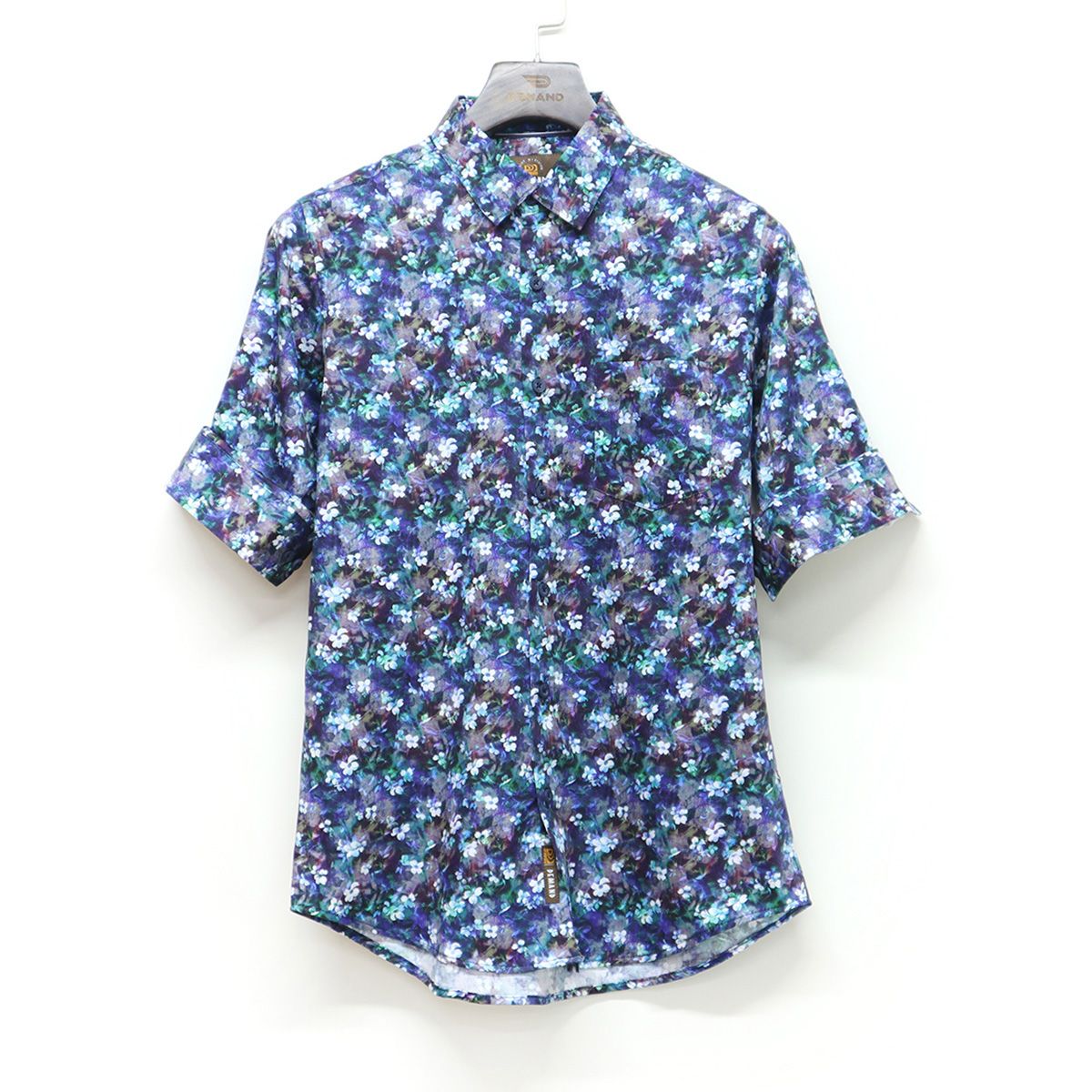 Floral Printed Blue Soft Cotton Casual Long Sleeve
