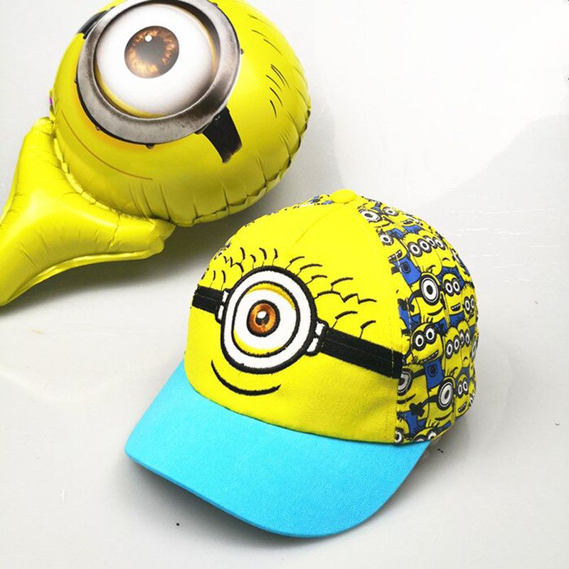 2020 Fashion Baseball Cap Snapbacks Children Cartoon Minions Hat Embroidery Eye Casquette for Boy and