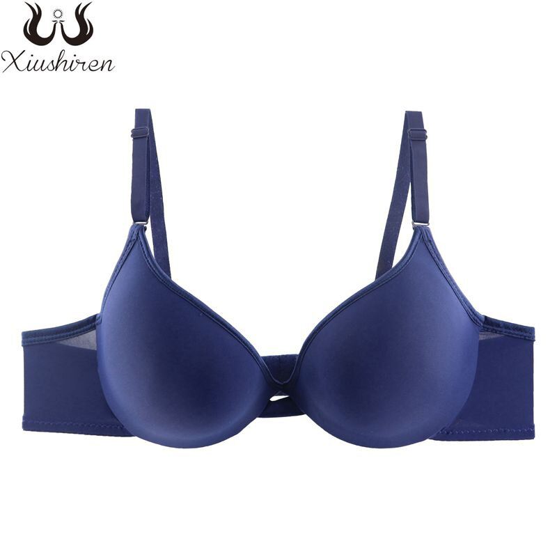 Xiushiren Fashion Seamless 3/4 Cup Bra Underwire Push Up Bras Adjusted-straps Underwear Solid Color Cotton Bh Plus Size 40B-46C