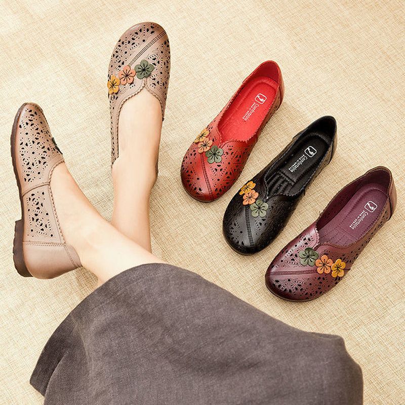 Loafers Women Mules Leather Shoes Casual Flat Shoes Mary Jane Vintage Korean Shoes For Women Slippers New 051622