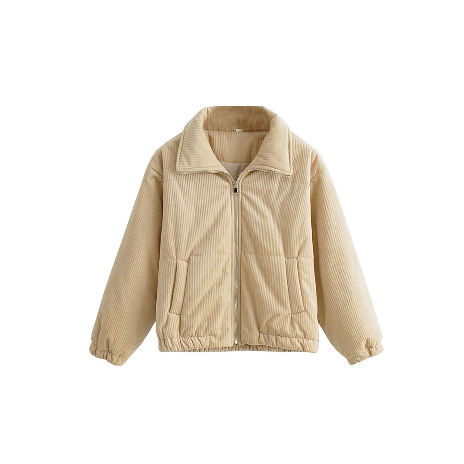 Female Thick Coat, Solid Color Turn-Down Collar Long Sleeve Jacket for Autumn Winter, S/M/L