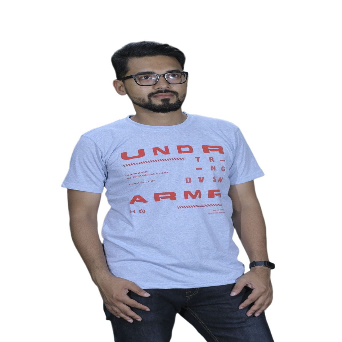 Light Ash Color Cotton Short Sleeve T-Shirt for Men