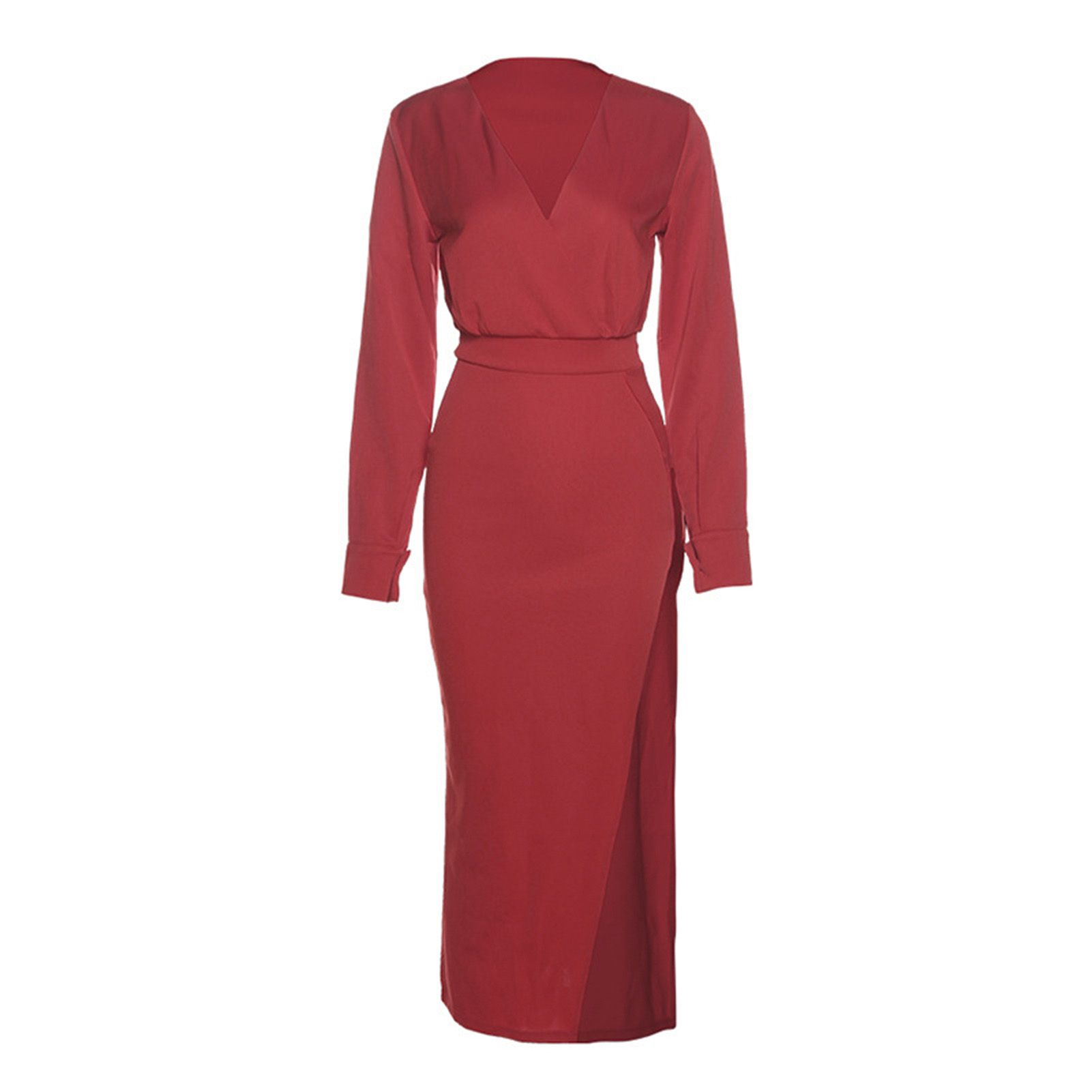Lady Dress Breathable High Split Party Evening Maxi Dresses