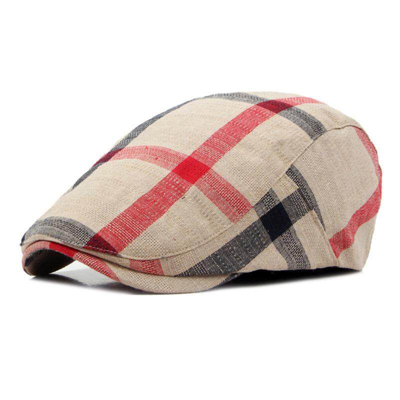 Panda Online Women Men British Classic Style Retro Plaid Men's Berets Knitted Hat Cap