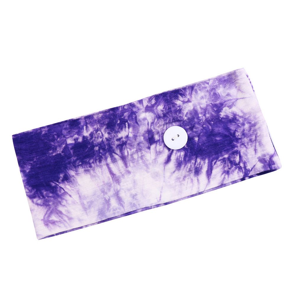 Tie-dyed Headband Cotton Button Anti-Stroke Hairband Fitness Yoga Sport Headwear