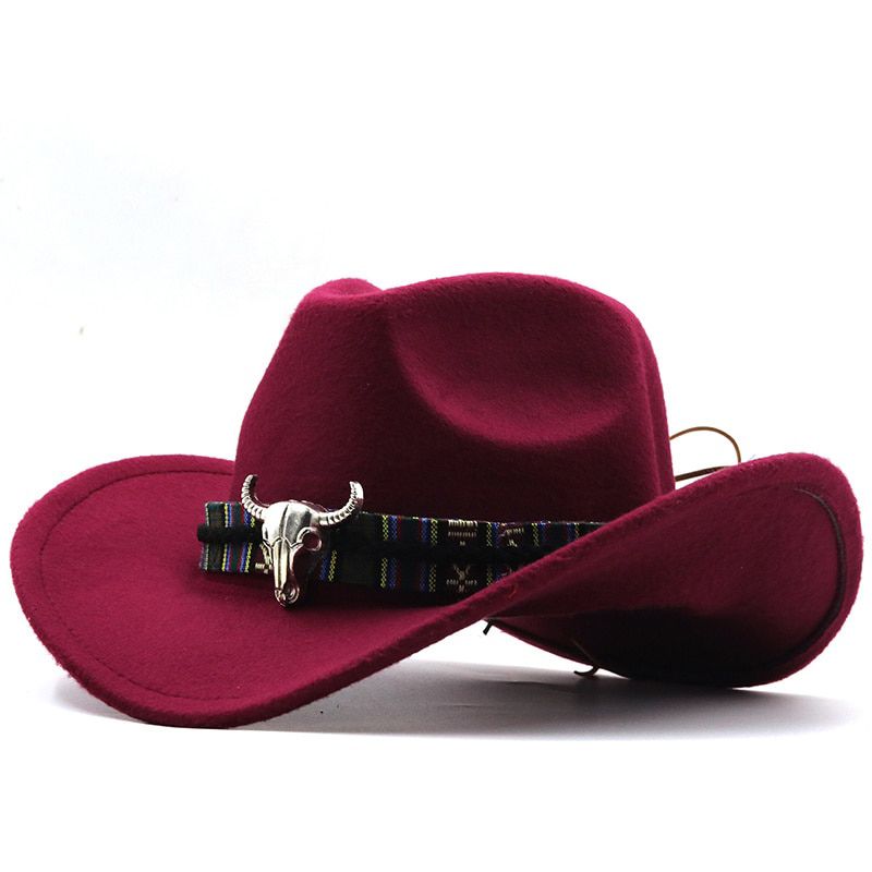 ple White Women's Men's Western Cowboy Hat For Gentleman Lady Jazz Cowgirl With Leather ClocChurch Sombrero Caps