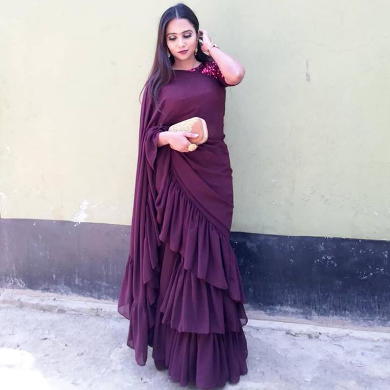 Weightless Georgette One Layer Kuchi Sharee With Blouse Piece For Women By  PRODUCT SOMAHAR
