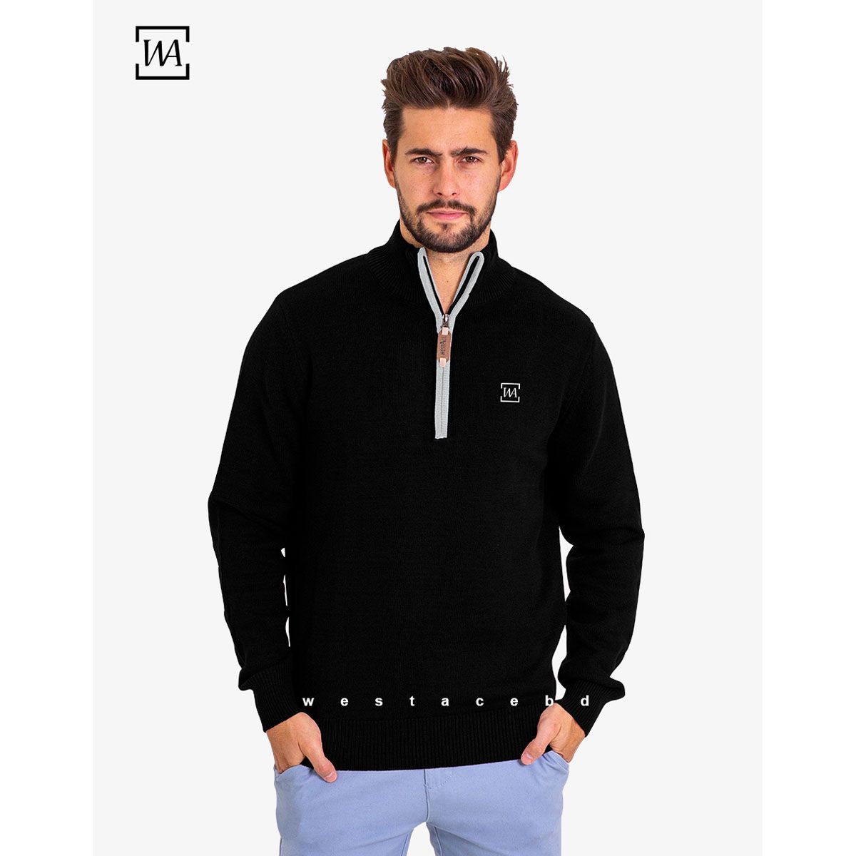 Westace Mens High Neck Sweater