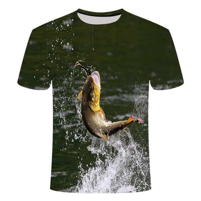 Beautiful Carp Fishing 3D All Over Print men t shirt Harajuku Fashion Short sleeve shirt summer streetwear Unitshirt