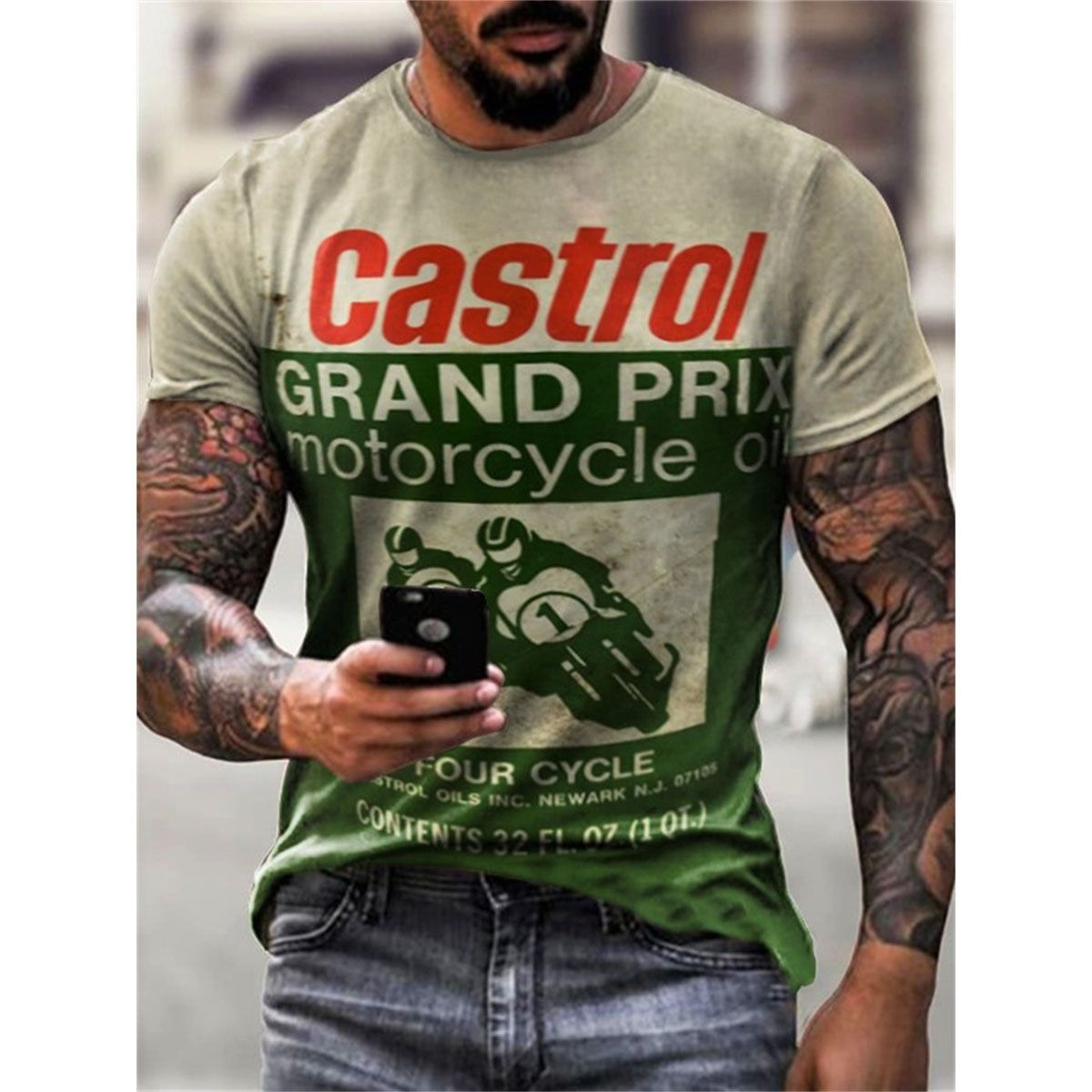 Men T-Shirt 3D Printing Short-Sleeved, Summer Super-Size Transparent Personality Fashion Stitching Pattern T-Shirt For Men