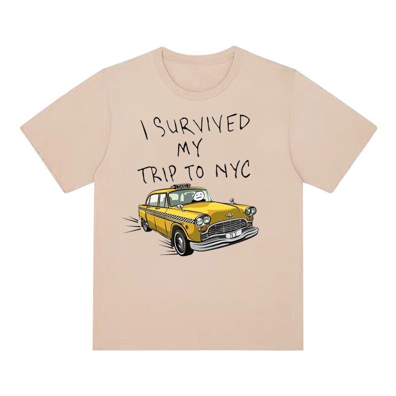 TOPESKO Fashion Summer T-Shirts Tom Holland Tees I Survived My Trip To NYC Cotton Casual Funny T-shirts XS-3XL