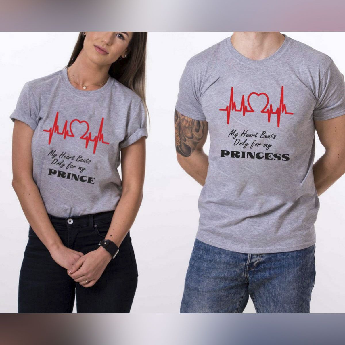 Pack of 2 Valentine Combo Couple t-shirt - T Shirt