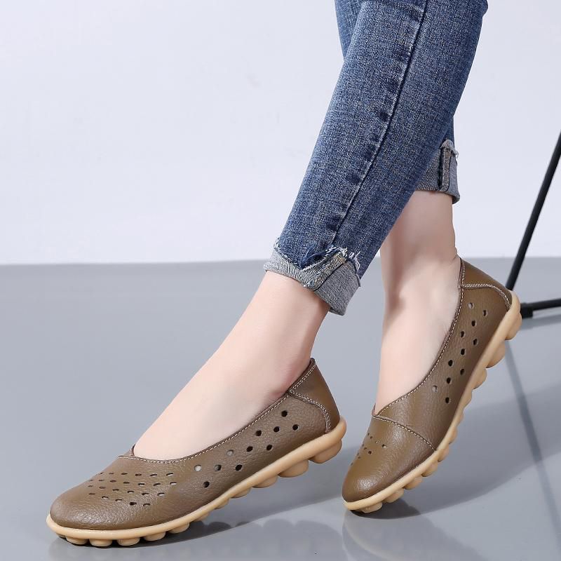 Women Shoes Size 35-44 Flats Shoes Loafers Slip-Ons Women Hollow Mother Shoes