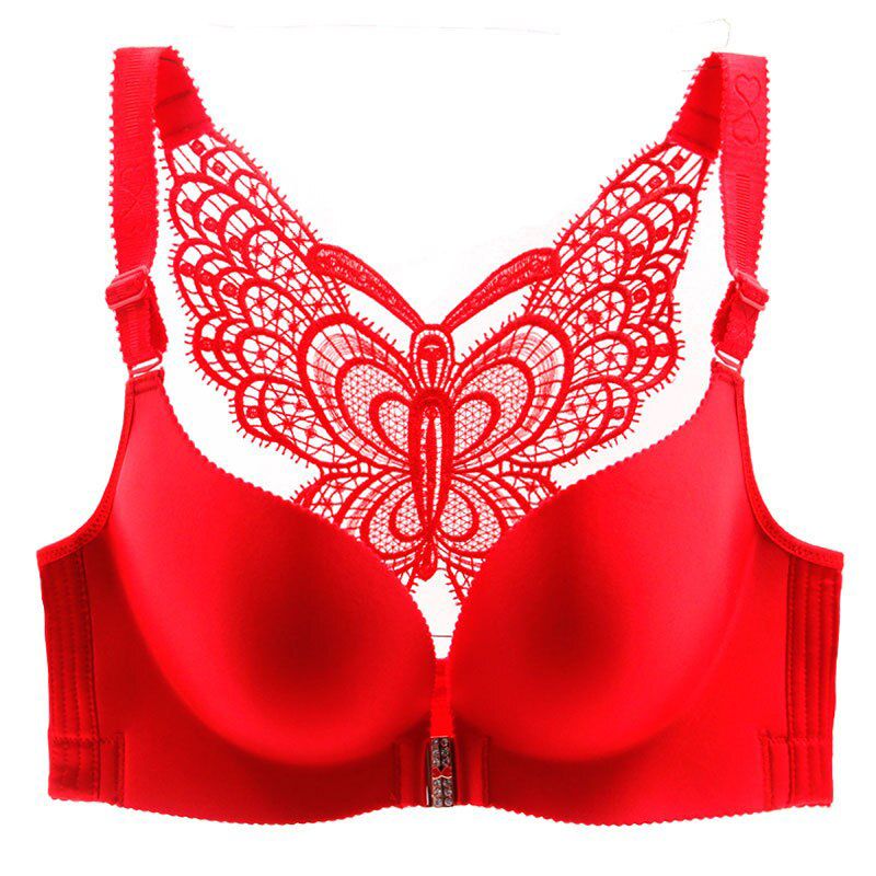 Front buckle bra 200 kg fat mm without steel ring underwear women Agglomeration adjustment type big size bra 52C 115D 50D 48D