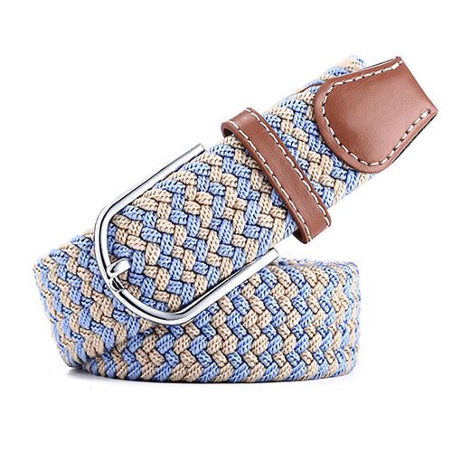 New 2019 Elastic Belt Fashion Men Pin Buckle Elastic Stretch Belt Canvas Man Braided Belt For Male
