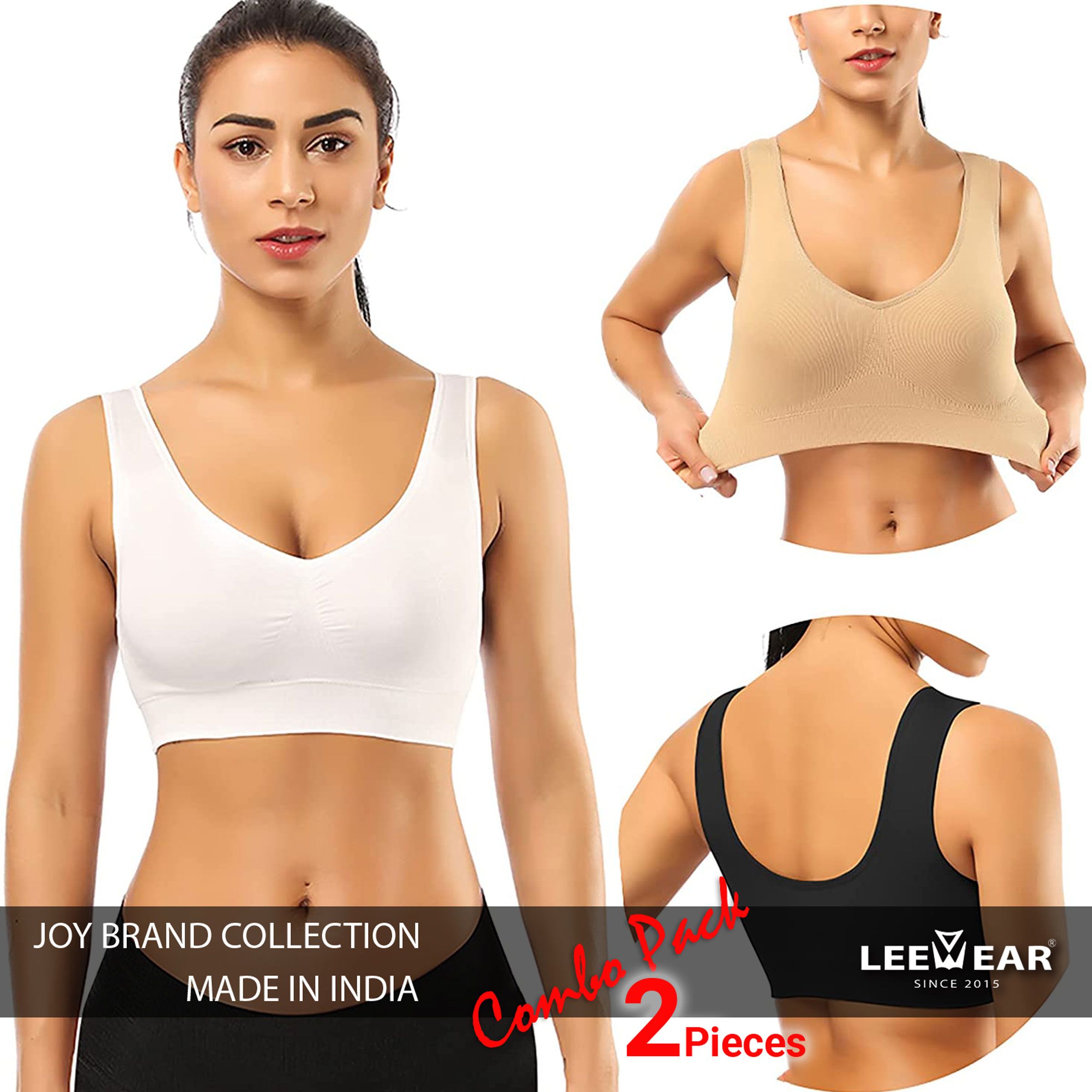 2 Pieces 28 to 50 Size LeeWear Indian JOY Sports Bra 01-06-05-21125