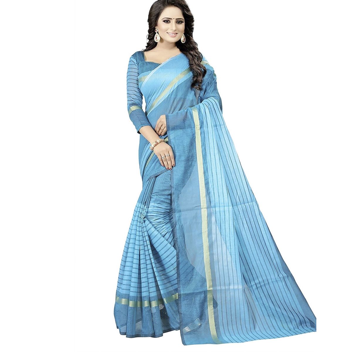 Multicolor  Khadi  Cotton Saree for women