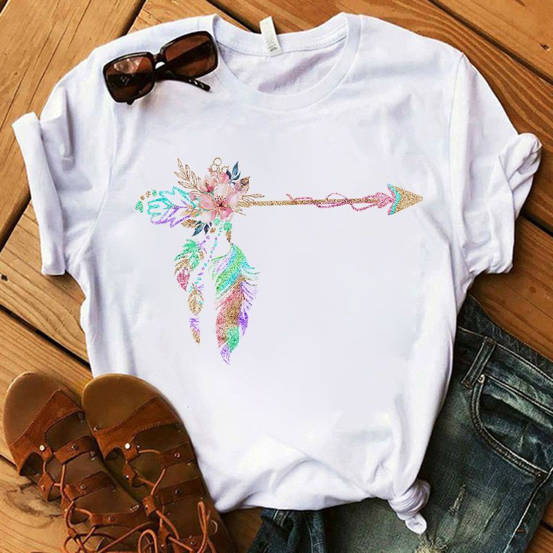 Women's T-shirt Flower Dreamcatcher T-shirt Harajuku O-neck top women's Kawaii Street summer casual clothing short sleeves
