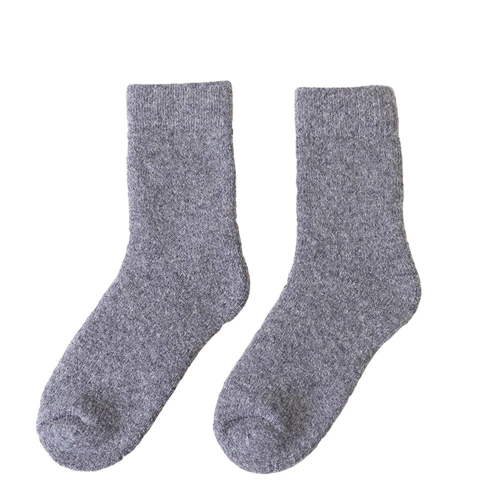 Winter Women Solid Color Thicken Thermal Warm Middle Tube Soft Woolen Socks