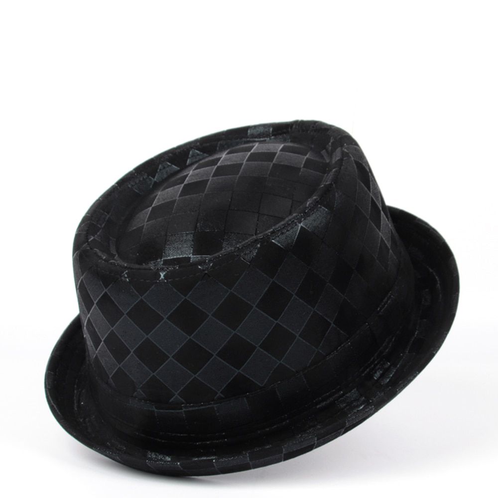 Men Leather Fedora Hat Flat Pie Hat For Gentleman Dad Bowler Porkpie Jazz Hat Big 4Size S M L XL