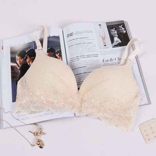 Silk Gather Non Steel Ring Bra Thin Silk Lace Underwear Gather