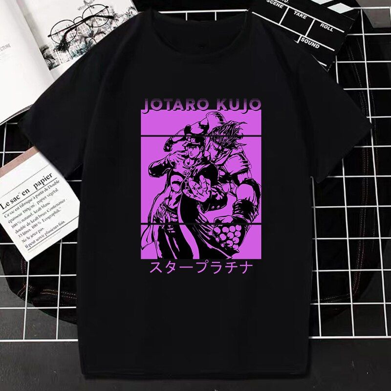 Japan Anime Jojo Bizarre Adventure T Shirt Kawaii Kujo Jotaro Manga Graphic Tops Women Men Women Men Fashion Roupas Camisetas