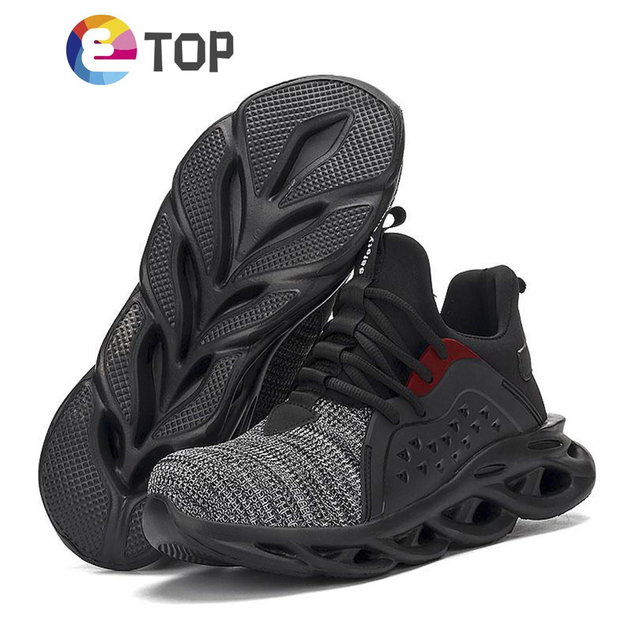 New safety shoes men's smash-proof stab-resistant gas-weaving wear-resistant steel head low-cut safety shoes Steel toe work safety boots Site protection shoes
