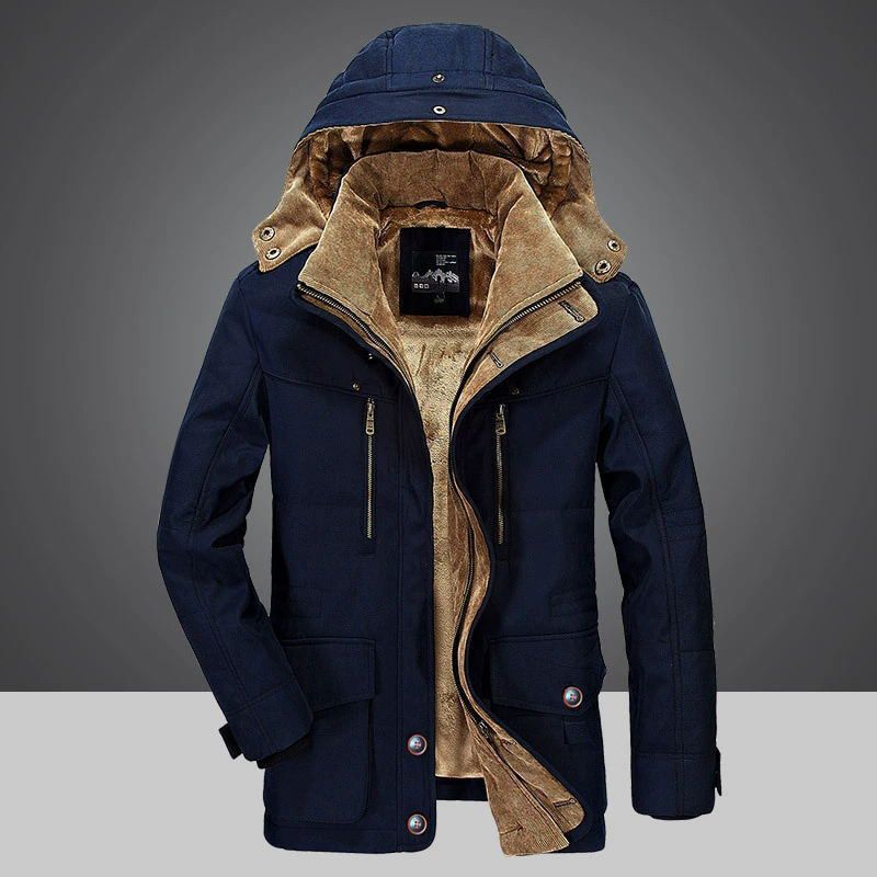 Windproof Fleece Jacket Men Warm Thick Windbreaker Military Coats Winter Hooded Parkas Outerwear Overcoat Clothing