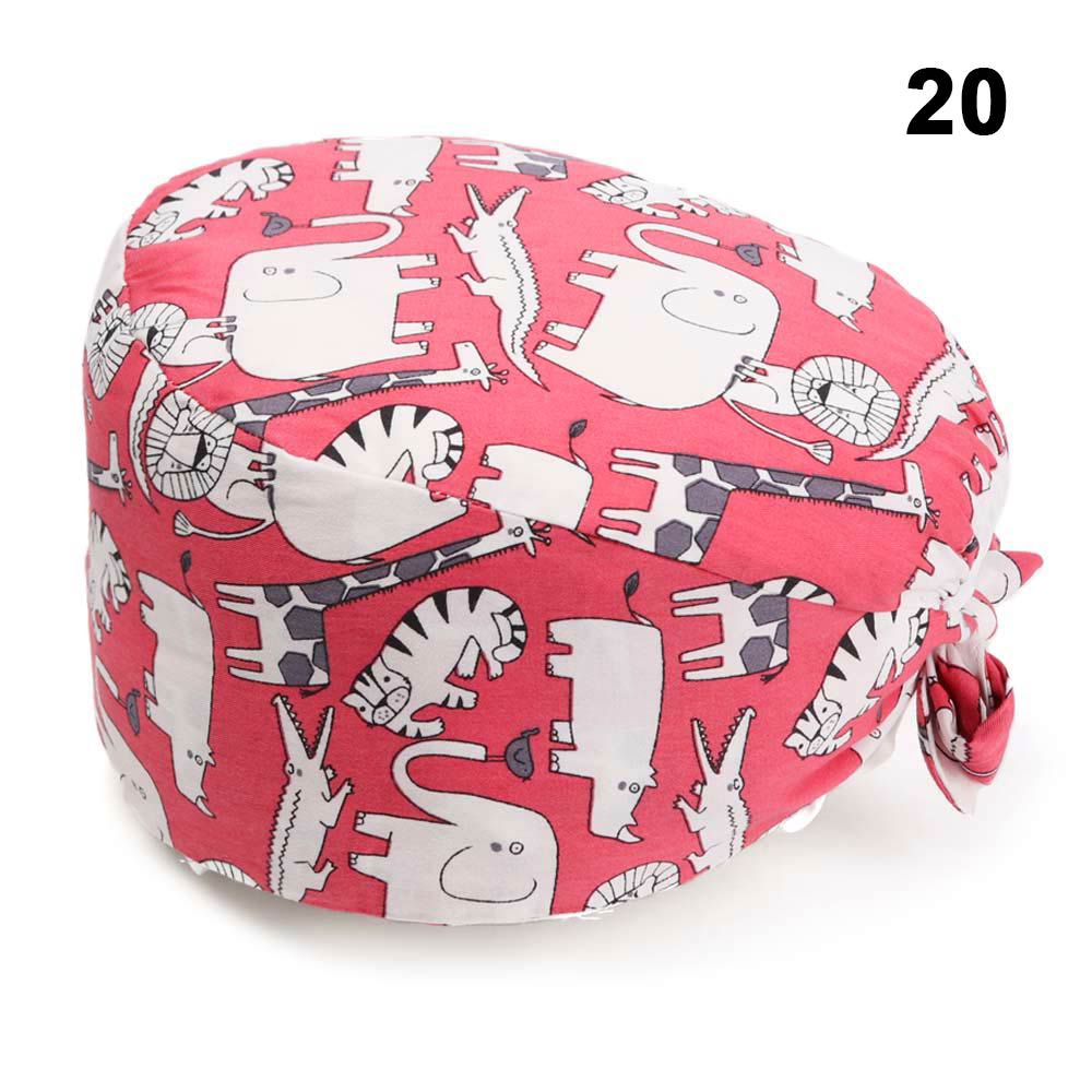 25 Pure Colour Cotton Hats Men Women Round Scrub Cap With Sweatband Parturient Hat Windproof HeadCover