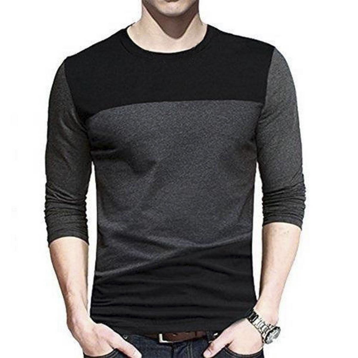 Winter 2020 Exclusive Long Sleeve T-Shirt for Men Gol Gola - Grey Gol Gola