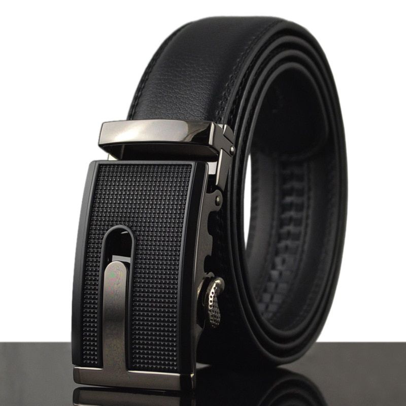 [MUSENGE] Belt Designer Belts Men High Quality Jeans Belts Luxury Brand Adult Casual Geometric Cowskin Metal Automatic Buckle
