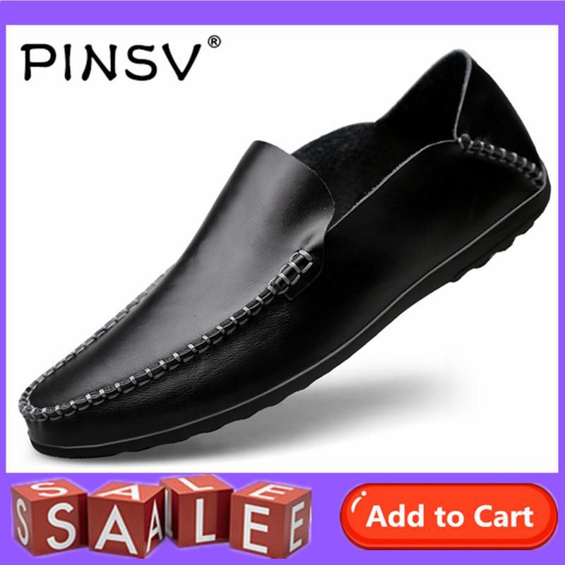 Shoes Fashion Simple And Comfortable Leather Loafer Shoes Handmade Sewing Soft Lazy Shoes Lightsome Rubber Sole