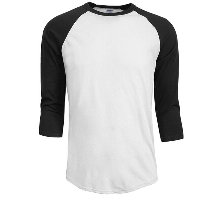 Fashion T Shirt Men Design O-Neck T-shirt Men's Casual 100% Cotton 3/4 Sleeve Tshirt Raglan Jersey Shirt Man Tops