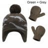 Dinosaur Cap Pompom Knitted Beanie Glovestten Baby Toddler Winter Warm Set