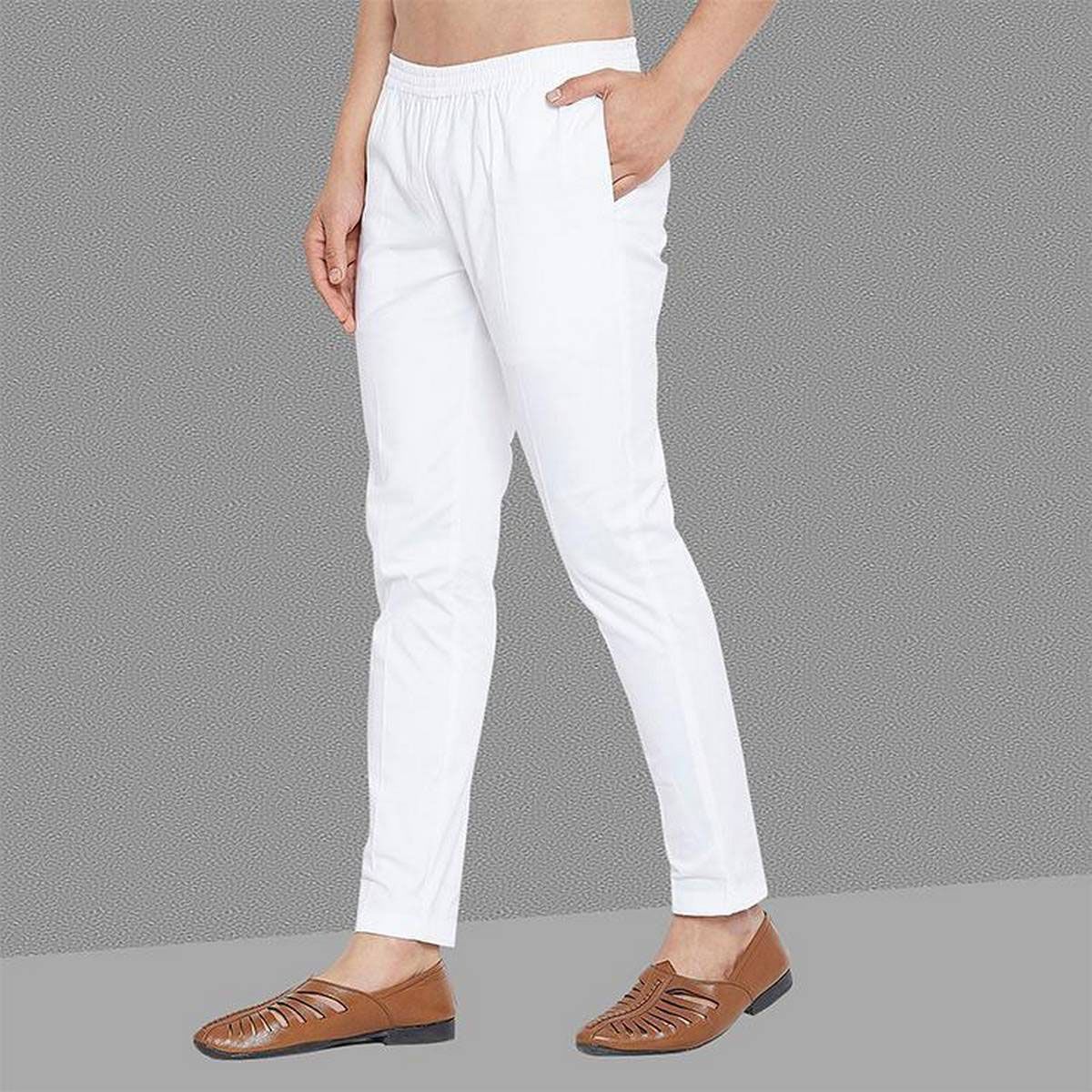 White Pure cotton stitch pajama for men / payjama