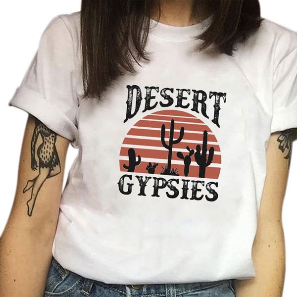 New Women's Summer Sun Surfing Sleeve T-shirt Funny Print Short Sleeve T-shirt Nature Landscape Printed