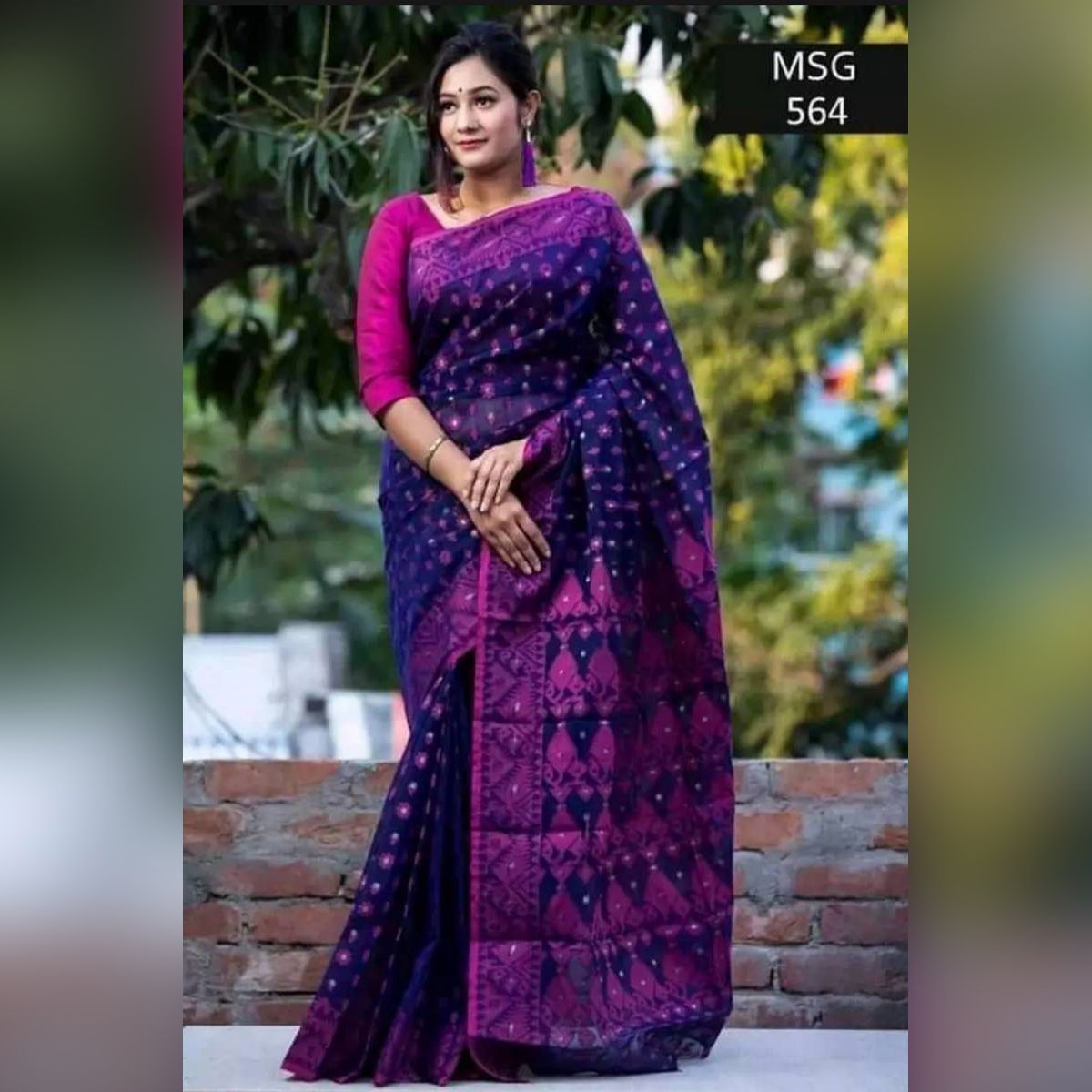 Eye Catching Design with Sparking Collection Rich Fabric Ripe-Plum-Purple Colour Heavy Weaved Work Traditional Unstitched Weightless Jamdani Sharee for Women