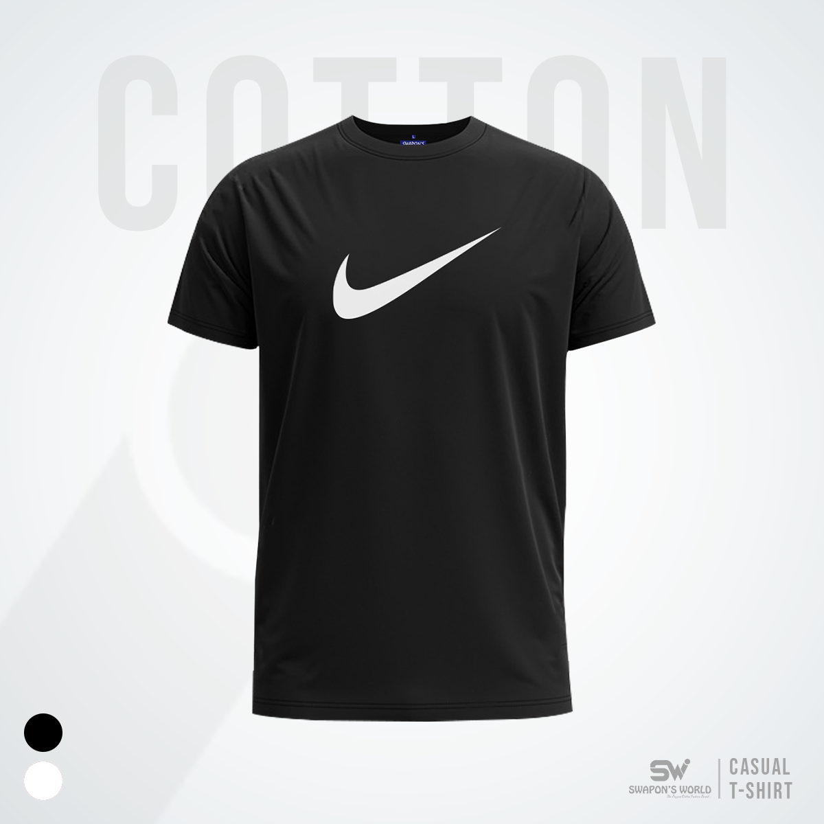 Black Cotton Half Sleeve T-Shirt for Men Code-SW3803T