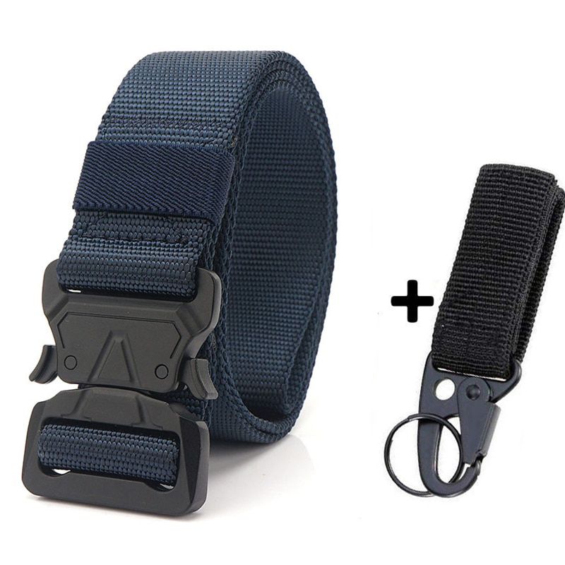 Nylon Men Belt For Jeans Tactical Gear Heavy Duty Adjustable Belts Metal Buckle Patrol Wide Male Waist Belt Hunting Accessories