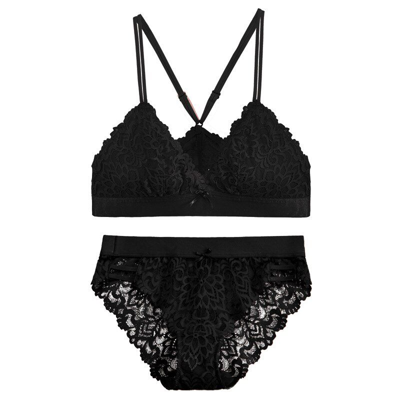 Lilymoda  2018 Women  Bralette Bra Lace Ultra Thin Triangle Cup Brassiere Underwear Set Female Beautiful Lingerie