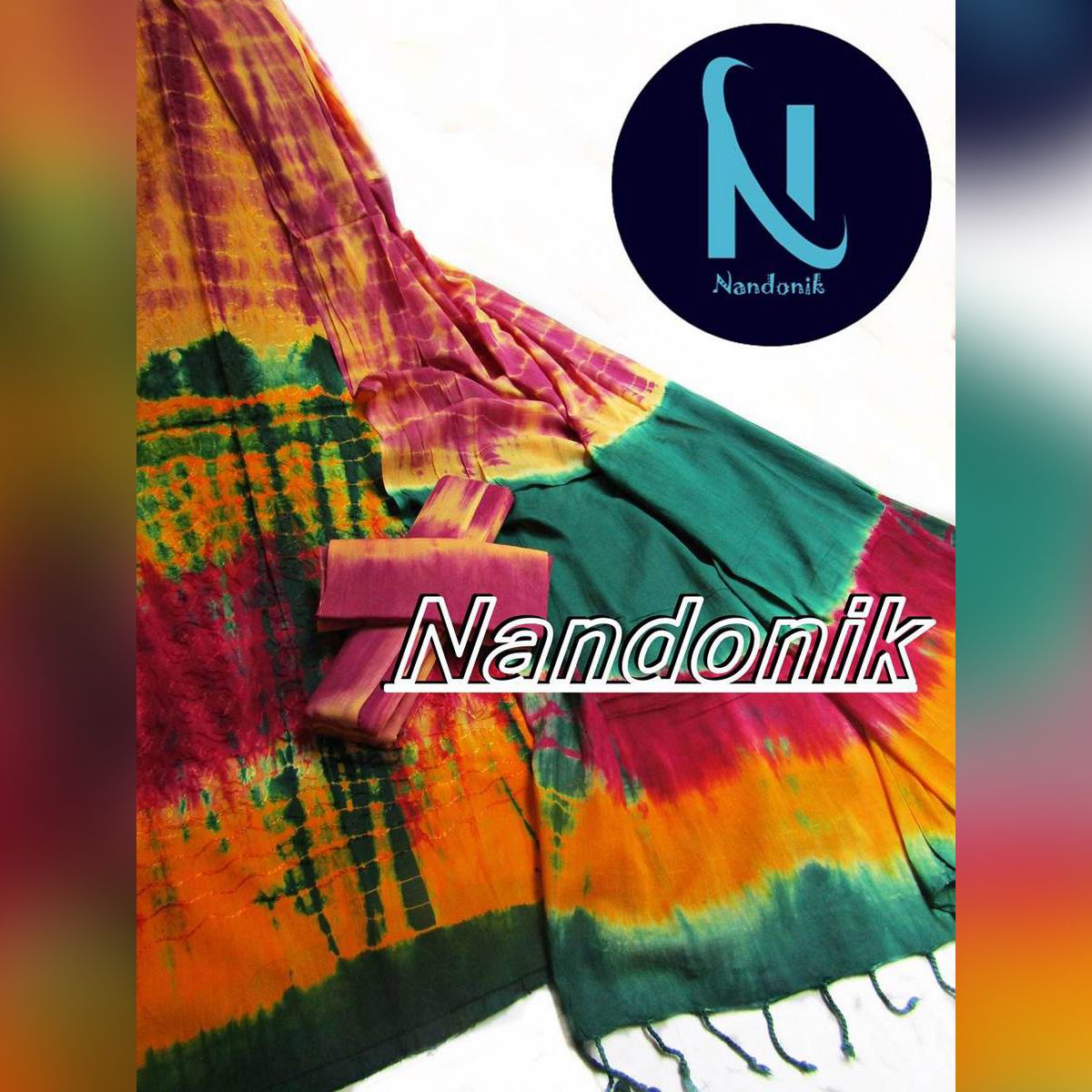 Cotton Moom Batik Unstitch Four Piece With Thread Work