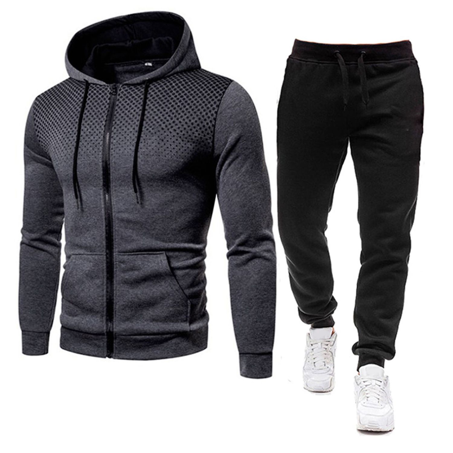 Sports Sets Solid Color Energetic Men Tracksuit Sets